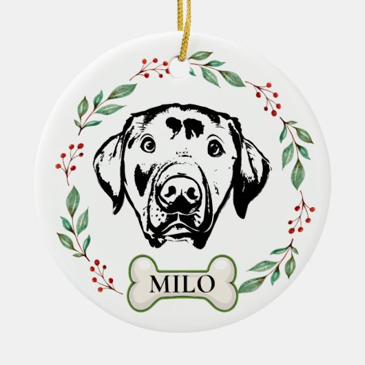 Personalisiertes Händeauftragen von Labrador Keramik Ornament (Vorne)