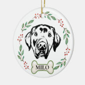 Personalisiertes Händeauftragen von Labrador Keramik Ornament (Links)