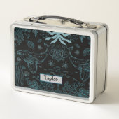 Personalisiertes handgezogenes Meeresleben Metall Brotdose (Rückseite)