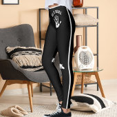 Personalisiertes Handkatze Haustier Schwarz Weiß S Leggings