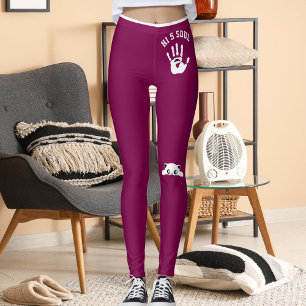 Personalisiertes Handkatze Haustier Wein Weiß Stre Leggings