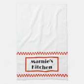 Personalisiertes Handtuch aus schwarz und rot auf (Vertikal)
