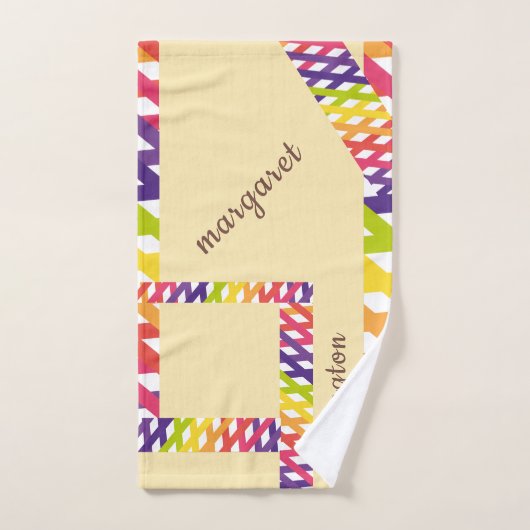 Personalisiertes Handtuch mit mehrfarbigen Linien (Handtuch)