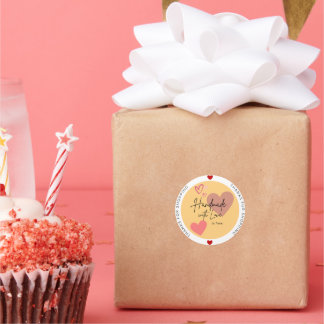 Personalisiertes Handwerk mit Liebe rund Sticke Runder Aufkleber