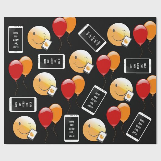 Personalisiertes Handy Geburtstag Geschenkpapier (Flach)
