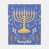 Personalisiertes Hanukkah-Muster Fleecedecke (Vorderseite)
