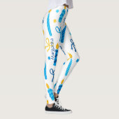 Personalisiertes Hanukkah Muster Niedlich Workout Leggings (Rechts)