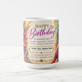 Personalisiertes Happy Birthday™ August-Geburtsmon Kaffeetasse (Mittel)