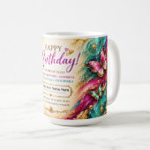 Personalisiertes Happy Birthday™ August-Geburtsmon Kaffeetasse (VorderseiteRechts)