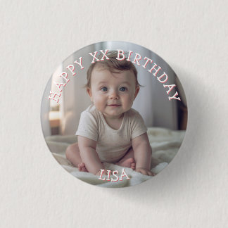 Personalisiertes Happy Birthday Foto Name und Alte Button