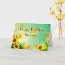 Personalisiertes Happy Birthday für ihre Sonnenblu