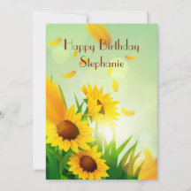 Personalisiertes Happy Birthday für ihre Sonnenblu