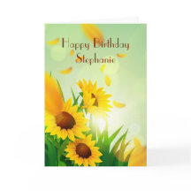 Personalisiertes Happy Birthday für sie Sonnenblum