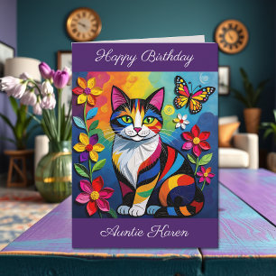 Personalisiertes Happy Birthday für Sie   Süße Kat Karte