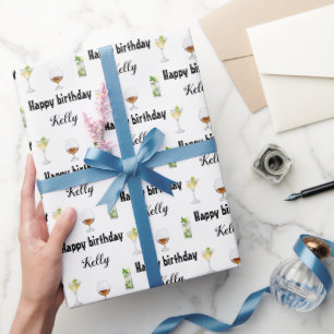 Personalisiertes Happy Birthday-Geschenkpapier Geschenkpapier