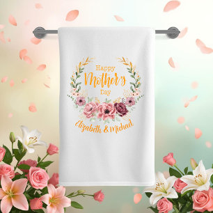 Personalisiertes Happy Mother's Day Blumenbadetuch Badehandtuch