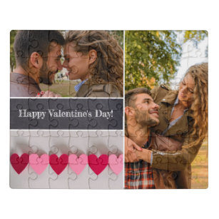Personalisiertes Happy Valentinstag FotoCollage Puzzle
