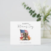 Personalisiertes Happy Veterans Day Business Postkarte (Stehend Vorderseite)