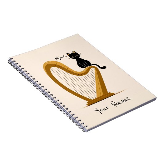 Personalisiertes Harp- und Cat-Notebook Notizblock (Rechte Seite)