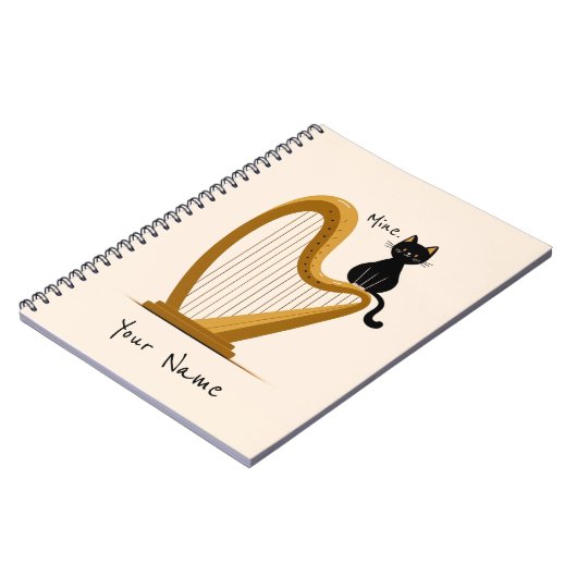 Personalisiertes Harp- und Cat-Notebook Notizblock (Linke Seite)