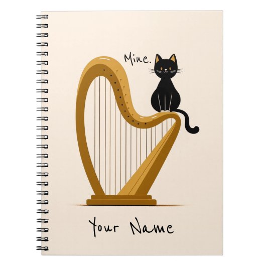 Personalisiertes Harp- und Cat-Notebook Notizblock (Vorderseite)