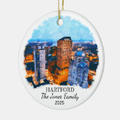 Personalisiertes Hartford-Ornament, Connecticut St Keramik Ornament (Links)