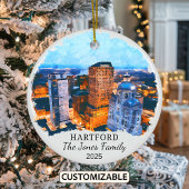 Personalisiertes Hartford-Ornament, Connecticut St Keramik Ornament