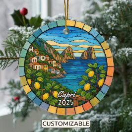 Personalisiertes Hartglas Capri Ornament, Italien Keramik Ornament