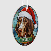 Personalisiertes Hartglas Deutscher Kurzhaarknoten Ornament (Vorderseite)