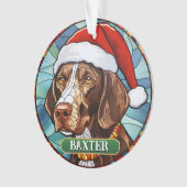 Personalisiertes Hartglas Deutscher Kurzhaarknoten Ornament (Vorderseite)