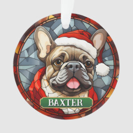 Personalisiertes Hartglas Frenchie Xmas Ornament