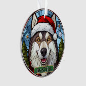 Personalisiertes Hartglas Husky Xmas Ornament (Vorderseite)