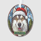Personalisiertes Hartglas Husky Xmas Ornament (Vorderseite)