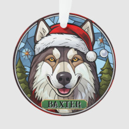 Personalisiertes Hartglas Husky Xmas Ornament