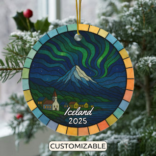 Personalisiertes Hartglas Island, Europa Keramik Ornament