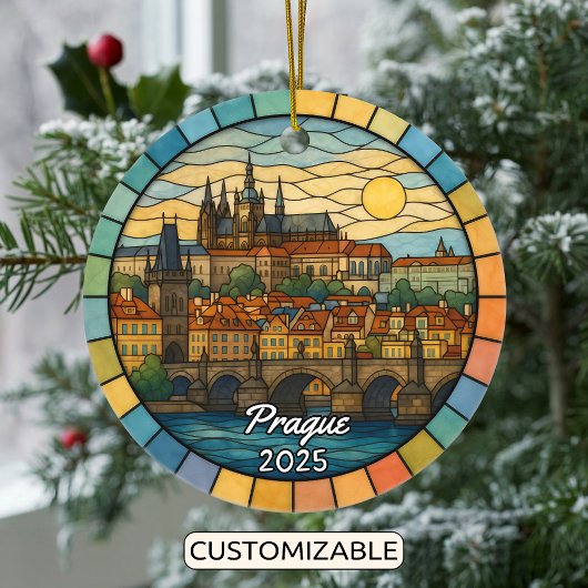 Personalisiertes Hartglas Prag, Tschechische Repub Keramik Ornament