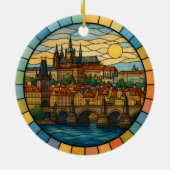 Personalisiertes Hartglas Prag, Tschechische Repub Keramik Ornament (Hinten)