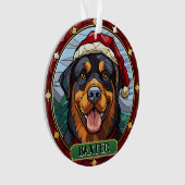 Personalisiertes Hartglas Rottweiler Ornament (Vorderseite)