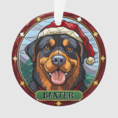 Personalisiertes Hartglas Rottweiler Ornament (Vorderseite)