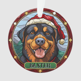Personalisiertes Hartglas Rottweiler Ornament