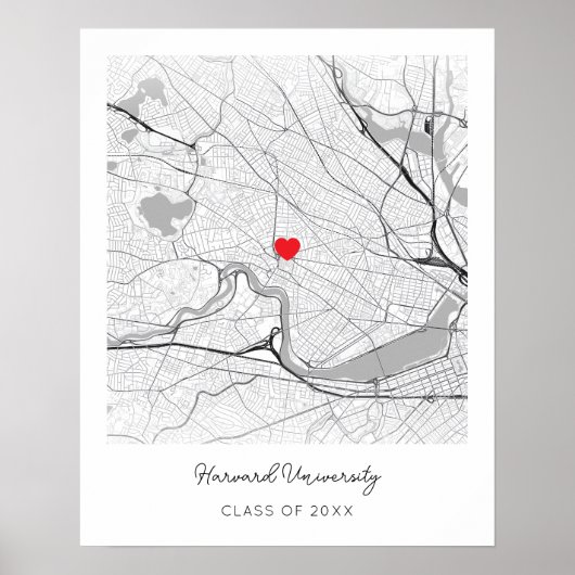 Personalisiertes Harvard University Kartenposter Poster (Vorne)