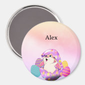 Personalisiertes Hasen aus farbigem Ei Magnet (Vorderseite/Rückseite)