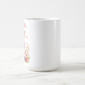 Personalisiertes Hasen in rosa Blume Kaffeetasse (Mittel)