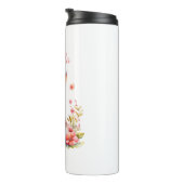 Personalisiertes Hasen in rosa Blume Thermosbecher (Nach rechts gedreht)