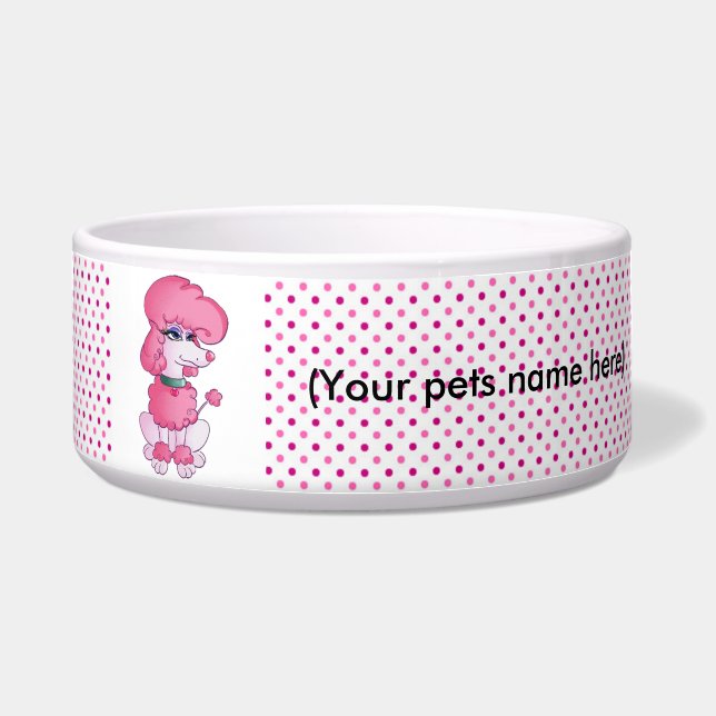 Personalisiertes Hausboot/Poodle Napf (Vorderseite)