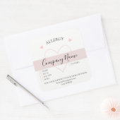 Personalisiertes hausgemachte ALLERGY-Label Quadratischer Aufkleber (Umschlag)