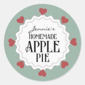 Personalisiertes hausgemachte Apple Pie Label mit Runder Aufkleber (Vorderseite)