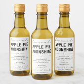 Personalisiertes, hausgemachte Apple Pie Moonshine Weinetikett (Flaschen)
