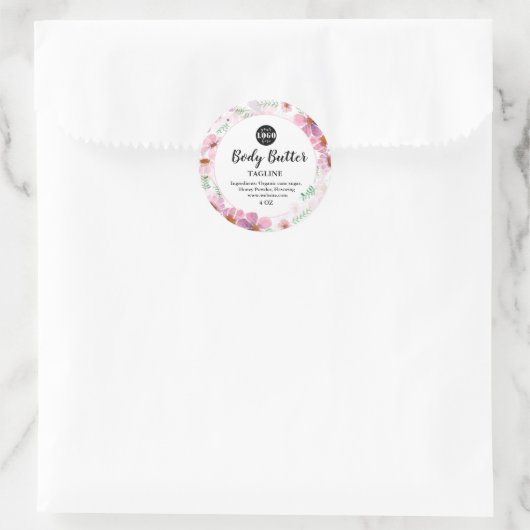 Personalisiertes, hausgemachte Blumenmuster Runder Aufkleber (Tasche)