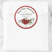Personalisiertes, hausgemachte Cranberry Sauce-Lab Runder Aufkleber (Tasche)
